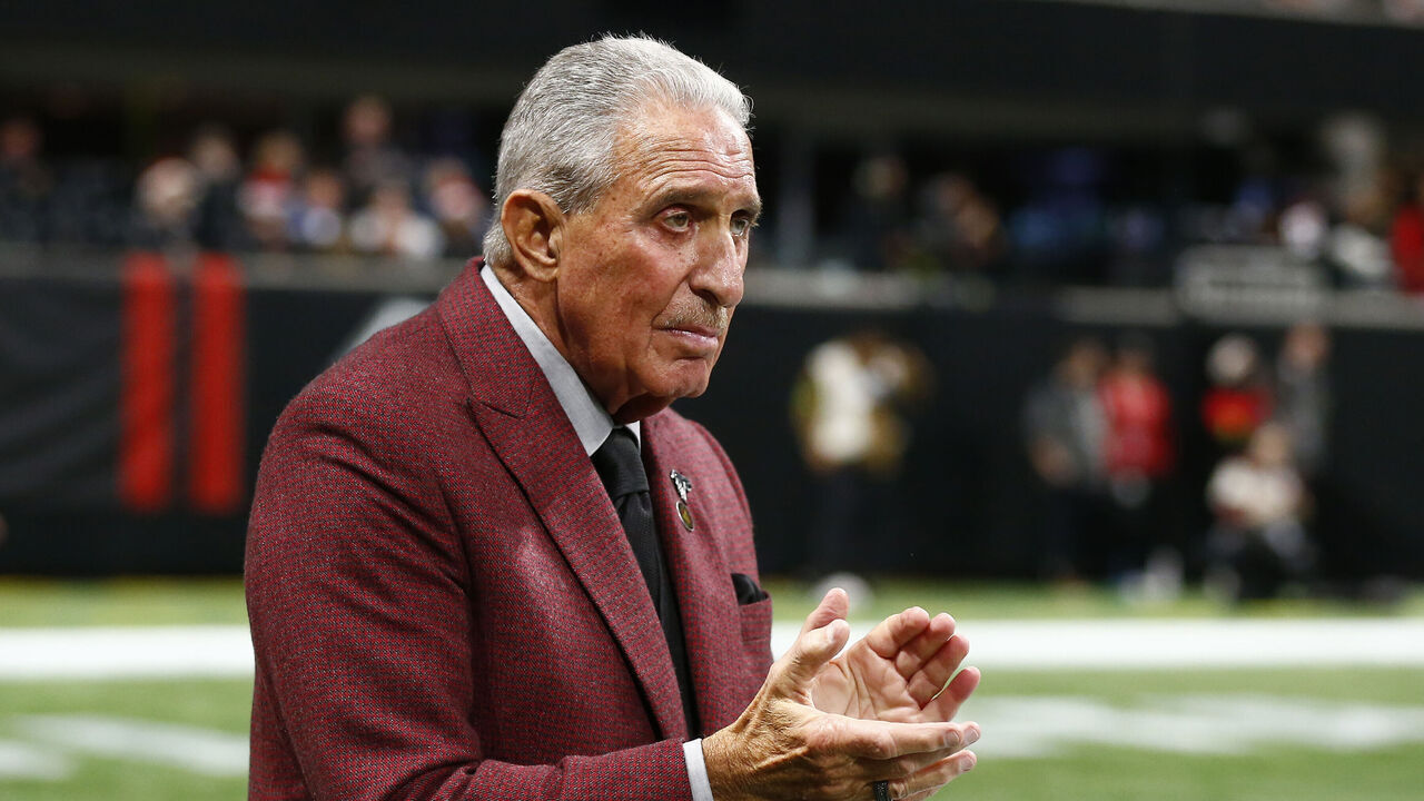 ATLANTA, GA - DECEMBER 24: Atlanta Falcons owner Arthur Blank during an NFL game between the Atlanta Falcons and the Indianapolis Colts on December 24, 2023 at Mercedes-Benz Stadium in Atlanta,GA.