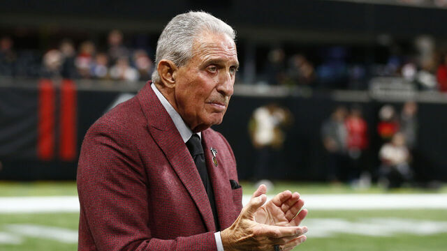 ATLANTA, GA - DECEMBER 24: Atlanta Falcons owner Arthur Blank during an NFL game between the Atlanta Falcons and the Indianapolis Colts on December 24, 2023 at Mercedes-Benz Stadium in Atlanta,GA.
