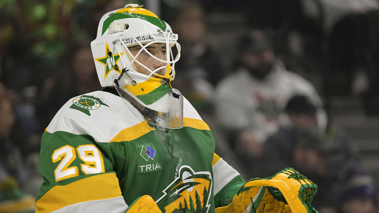 MINNEAPOLIS, MN - DECEMBER 03: Minnesota Wild goalie Marc-Andre Fleury (29) looks on during an NHL game between the Minnesota Wild and Chicago Blackhawks on December 3, 2023, at Xcel Energy Center in St. Paul, MN.