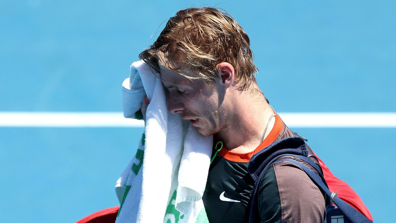 AUCKLAND, NEW ZEALAND - JANUARY 09: Denis Shapovalov of Canada leaves the court following his match against Sebastian Ofner of Austria during the 2024 Men's ASB Classic at ASB Tennis Centre on January 09, 2024 in Auckland, New Zealand.