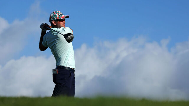 KAPALUA, HAWAII - JANUARY 06: Corey Conners of Canada plays his shot from the tenth tee during the third round of The Sentry at Plantation Course at Kapalua Golf Club on January 06, 2024 in Kapalua, Hawaii.