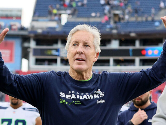 NASHVILLE, TENNESSEE - DECEMBER 24: Pete Carroll the head coach of the Seattle Seahawks after the win against the Tennessee Titans at Nissan Stadium on December 24, 2023 in Nashville, Tennessee.