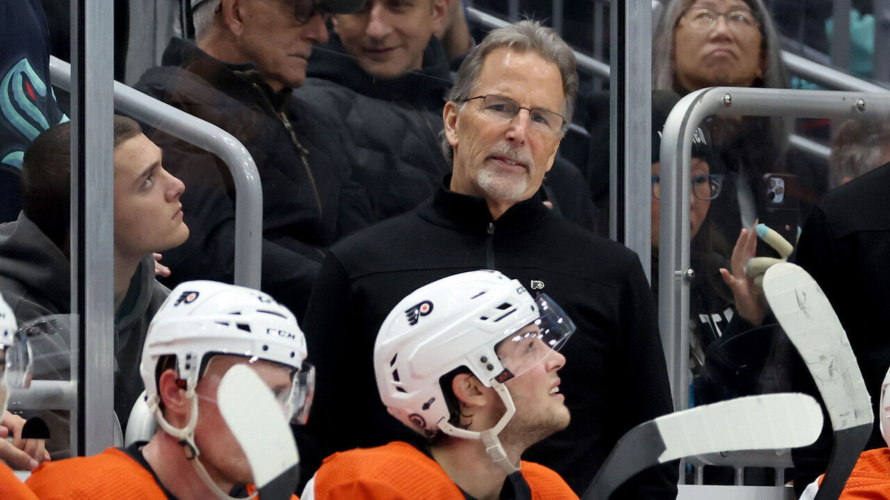 SEATTLE, WASHINGTON - DECEMBER 29: Head coach John Tortorella of the Philadelphia Flyers coaches in his 1,500th NHL game against the Seattle Kraken during the third period at Climate Pledge Arena on December 29, 2023 in Seattle, Washington. John Tortorella becomes the eighth all-time, third active and first U.S.-born head coach to reach 1,500 games in NHL history.