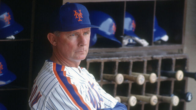 NEW YORK - CIRCA 1991: Manager Bud Harrelson #3 of the New York Mets looks on from the dugout during a Major League baseball game circa 1991 at Shea Stadium in the Queens borough of New York City. Harrelson managed for the Mets from 1990-91.
