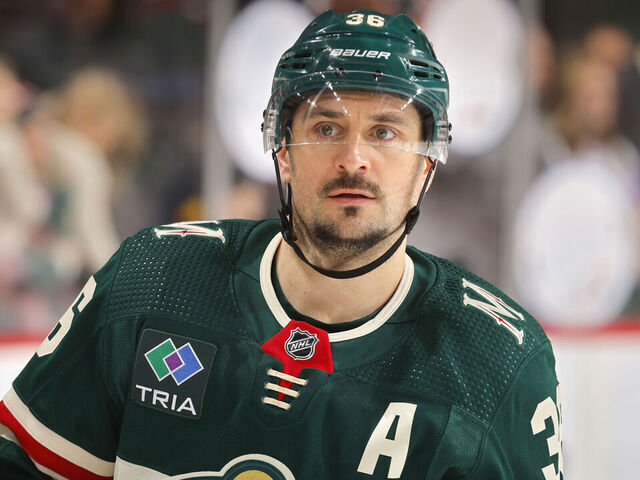 SAINT PAUL, MN - JANUARY 12: Mats Zuccarello #36 of the Minnesota Wild warms up before the game against the Philadelphia Flyers at the Xcel Energy Center on January 12, 2024 in Saint Paul, Minnesota.