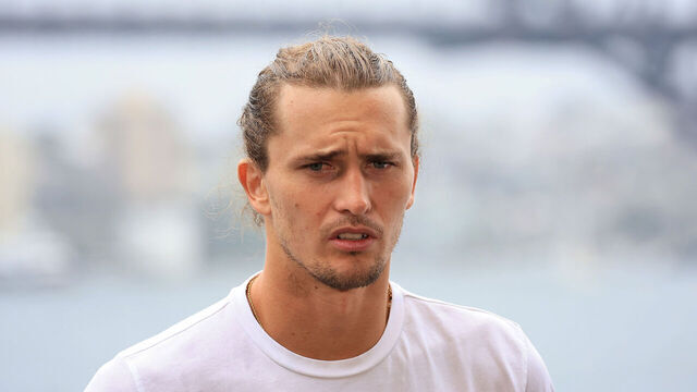 SYDNEY, AUSTRALIA - JANUARY 08: Alexander Zverev of Team Germany speaks during a media opportunity following Team Germany winning the 2024 United Cup, on January 08, 2024 in Sydney, Australia.