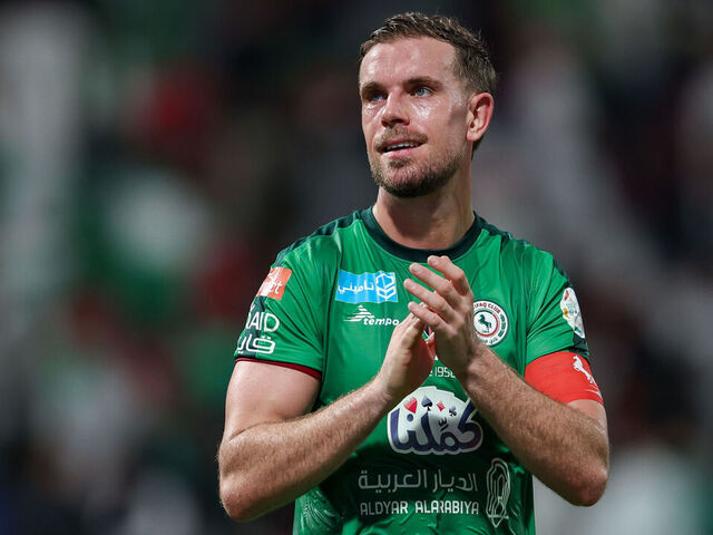 AL DAMMAM, SAUDI ARABIA - NOVEMBER 24: Jordan Henderson reacts after the Saudi Pro League match between Al-Ettifaq and Al-Ittihad at Al Ettifaq Stadium on November 24, 2023 in Al Dammam, Saudi Arabia.