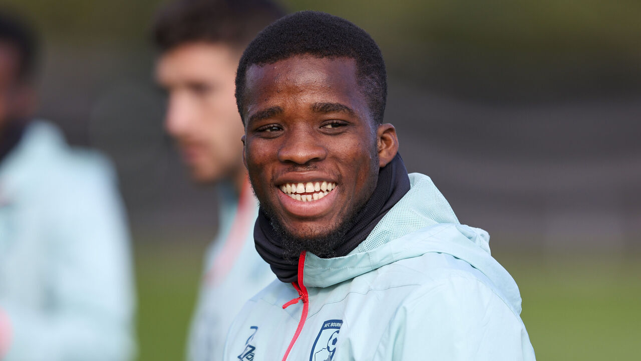 BOURNEMOUTH, ENGLAND - OCTOBER 26: Hamed Traore of Bournemouth during a training session at Vitality Stadium on October 26, 2023 in Bournemouth, England.