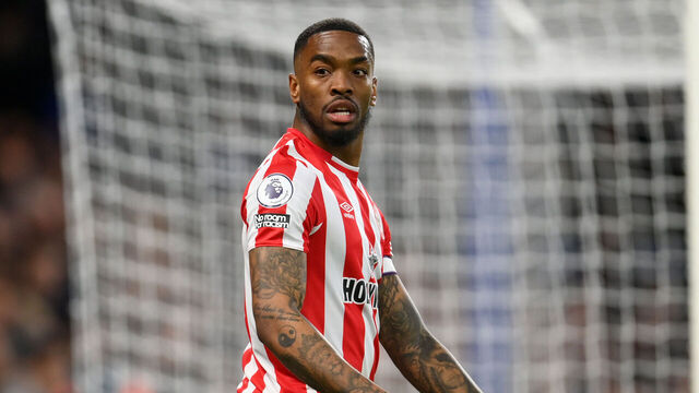 LONDON, ENGLAND - APRIL 26: Ivan Toney of Brentford looks on during the Premier League match between Chelsea FC and Brentford FC at Stamford Bridge on April 26, 2023 in London, England.