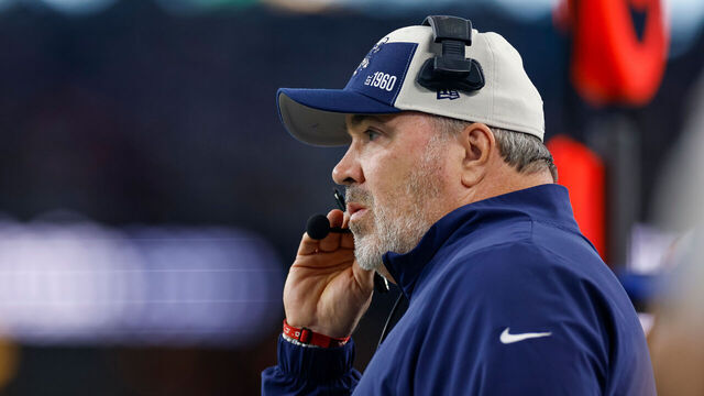 ARLINGTON, TEXAS - NOVEMBER 23: Head coach Mike McCarthy of the Dallas Cowboys on the sideline against the Washington Commanders during the first half at AT&T Stadium on November 23, 2023 in Arlington, Texas.