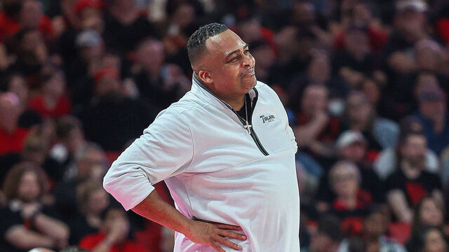 HOUSTON, TEXAS - FEBRUARY 22: Head coach Ron Hunter of the Tulane Green Wave looks on against the Houston Cougars at Fertitta Center on February 22, 2023 in Houston, Texas.