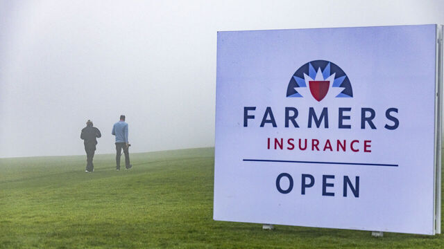 LA JOLLA, CA - JANUARY 22: Tom Whitney walk the South Course and take putts on the greens on the first practice day before this week's PGA Tour Farmer's Insurance Open, at Torrey Pines Golf Course, Monday, January 22, 2024, in La Jolla, California.