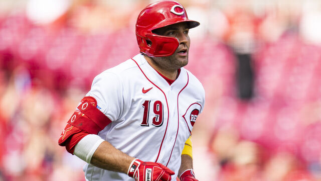 CINCINNATI, OHIO - SEPTEMBER 10: Joey Votto #19 of the Cincinnati Reds runs the bases during a game against the St. Louis Cardinals at Great American Ball Park on September 10, 2023 in Cincinnati, Ohio.