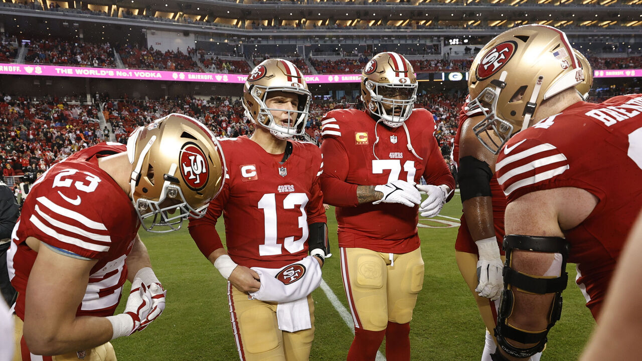 SANTA CLARA, CA - JANUARY 20: Brock Purdy #13 of the San Francisco 49ers before the NFC Divisional Playoffs game against the Green Bay Packers at Levi's Stadium on January 20, 2024 in Santa Clara, California.