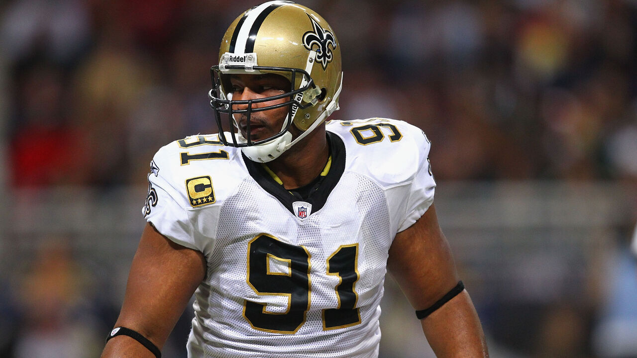 ST. LOUIS, MO - OCTOBER 30: Will Smith #91 of the New Orleans Saints looks on against the St. Louis Rams at the Edward Jones Dome on October 30, 2011 in St. Louis, Missouri. The St. Louis won 31-21.