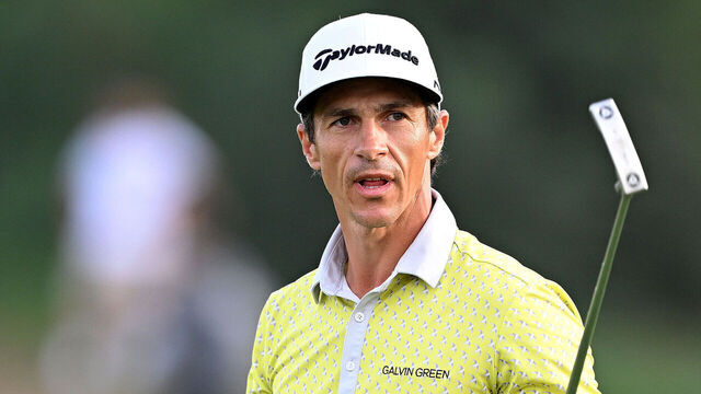 RAS AL KHAIMAH, UNITED ARAB EMIRATES - JANUARY 27: Thorbjorn Olesen of Denmark on the 18th green during the third round of the Ras Al Khaimah Championship at Al Hamra Golf Club on January 27, 2024 in Ras al Khaimah, United Arab Emirates.
