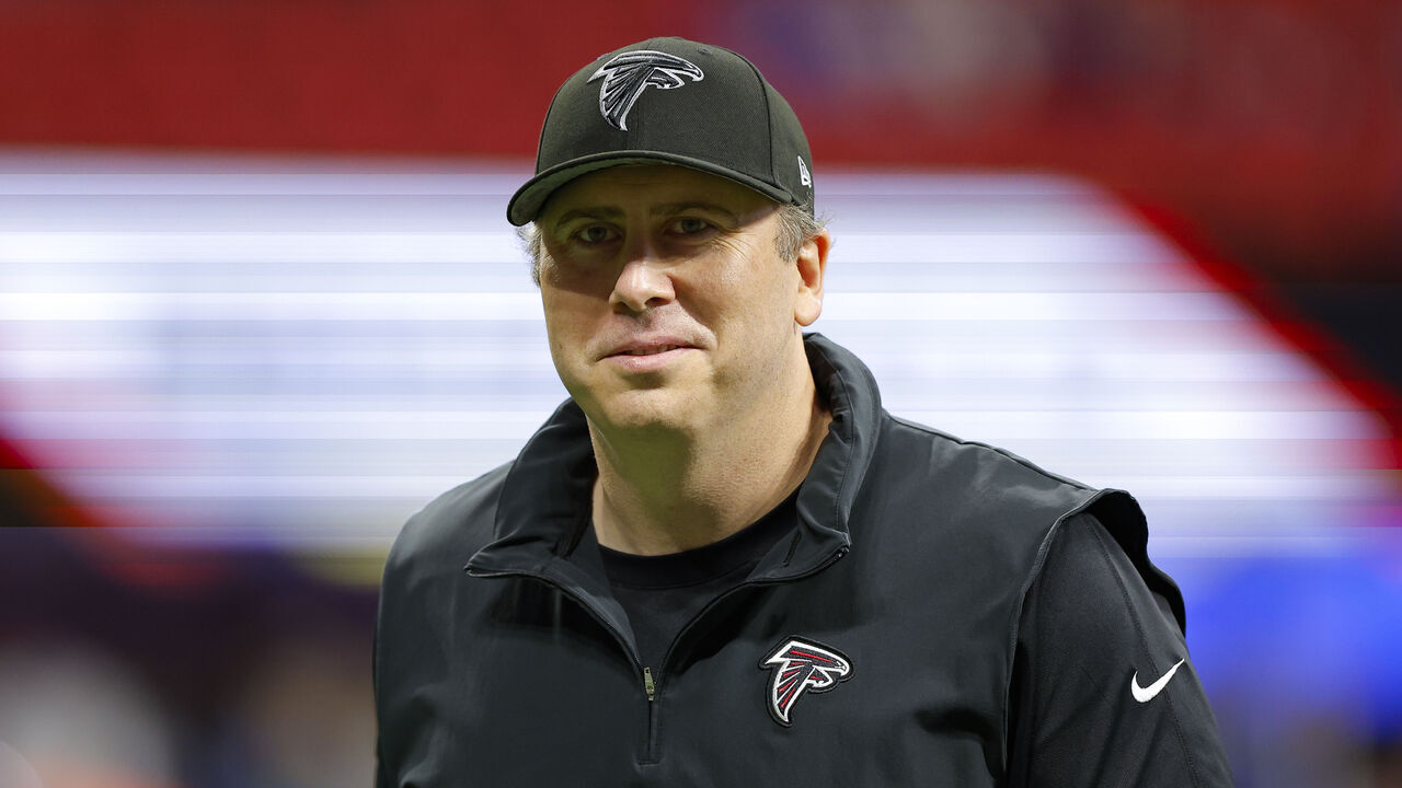 ATLANTA, GEORGIA - DECEMBER 24: Atlanta Falcons head coach Arthur Smith looks on prior to the game against the Indianapolis Colts at Mercedes-Benz Stadium on December 24, 2023 in Atlanta, Georgia.