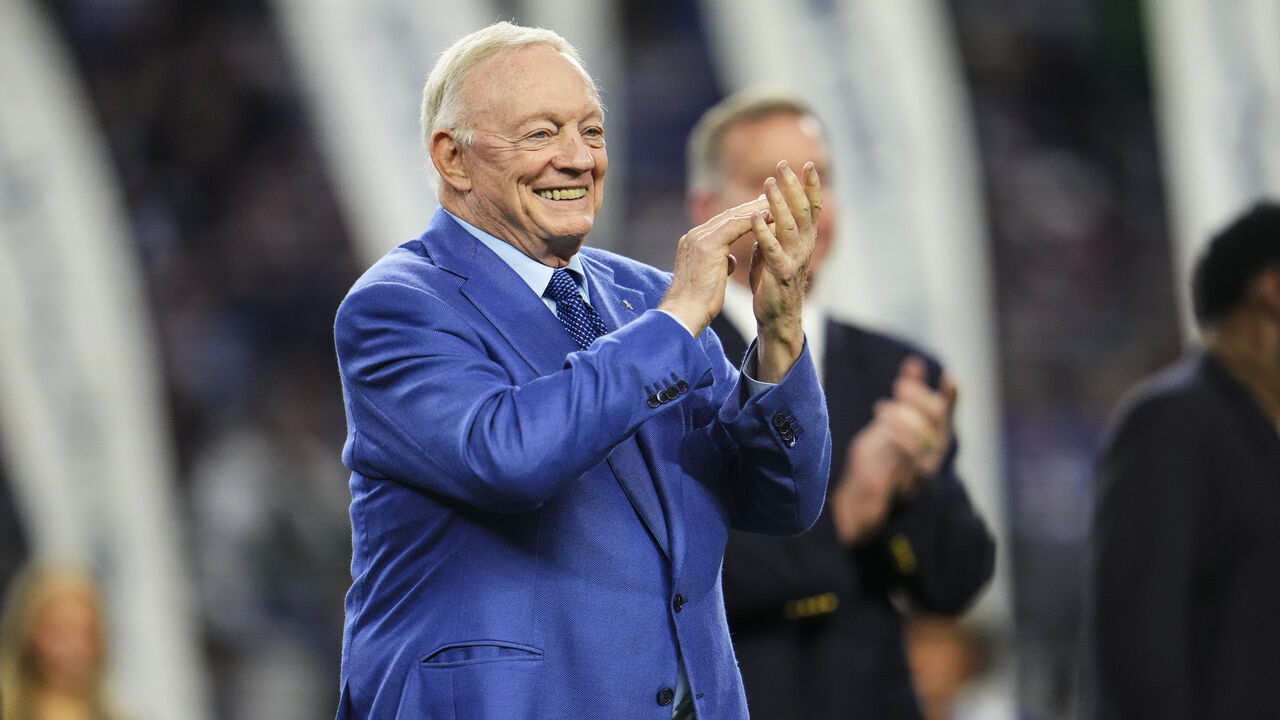 ARLINGTON, TX - DECEMBER 30: Dallas Cowboys owner Jerry Jones looks on at halftime during an NFL football game between the Detroit Lions and the Dallas Cowboys at AT&T Stadium on December 30, 2023 in Arlington, Texas.