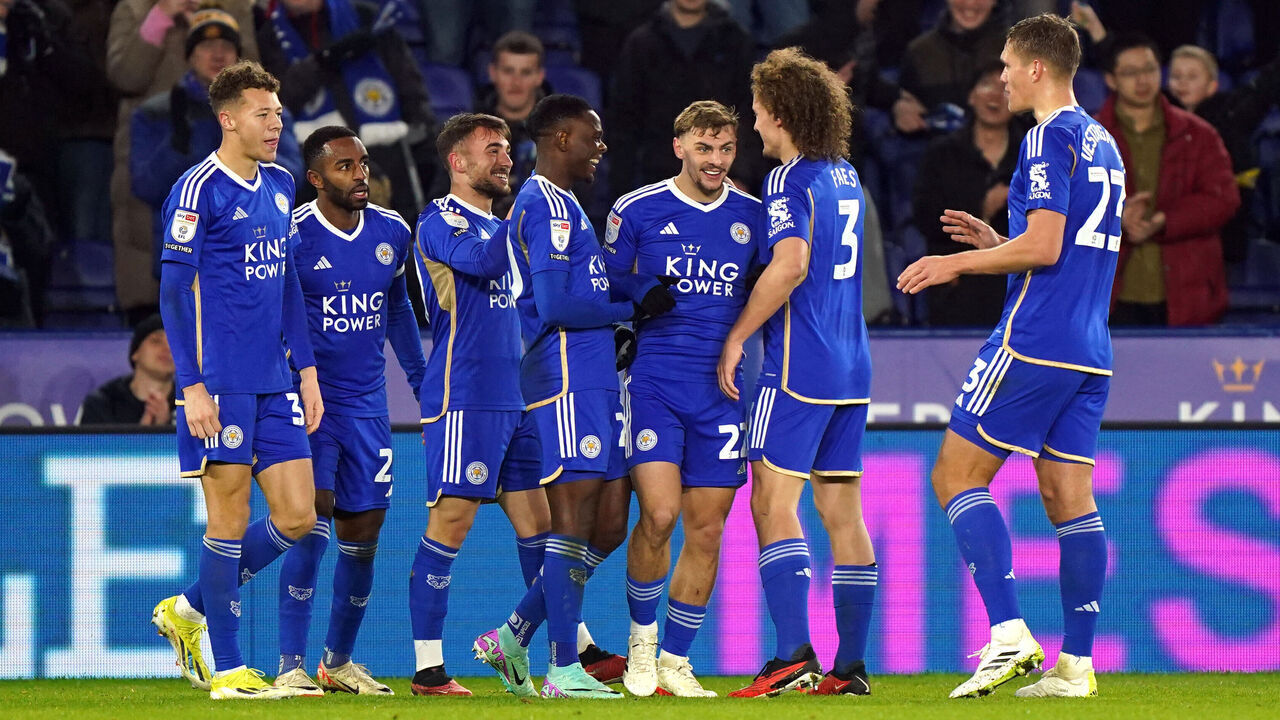 Leicester City's Yunus Akgun celebrates scoring their side's third goal of the game during the Sky Bet Championship match at the King Power Stadium, Leicester. Picture date: Tuesday January 30, 2024.