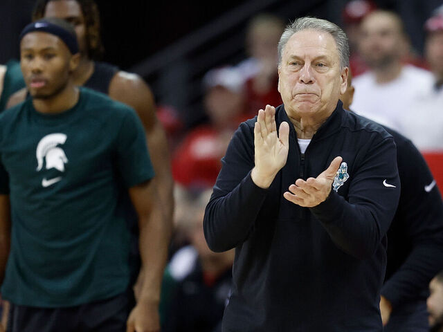 MADISON, WISCONSIN - JANUARY 26: Tom Izzo head coach of the Michigan State Spartans looks on during the second half against the Wisconsin Badgers at Kohl Center on January 26, 2024 in Madison, Wisconsin.