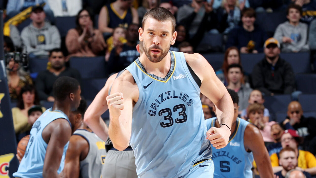 MEMPHIS, TN - JANUARY 26: Marc Gasol #33 of the Memphis Grizzlies reacts against the Indiana Pacers on January 26, 2019 at FedExForum in Memphis, Tennessee. Mandatory Copyright Notice: Copyright 2019 NBAE