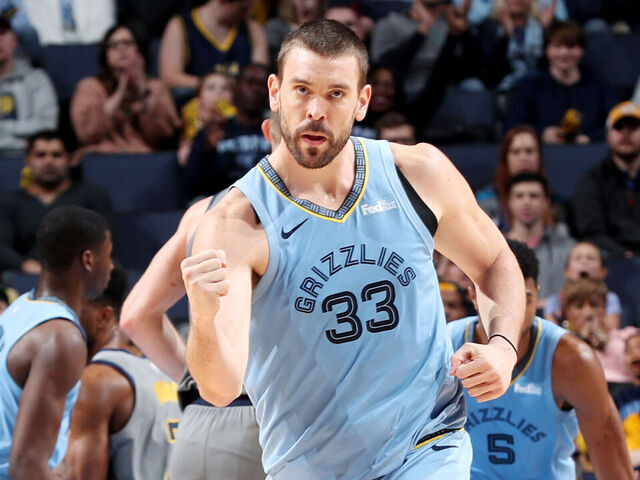 MEMPHIS, TN - JANUARY 26: Marc Gasol #33 of the Memphis Grizzlies reacts against the Indiana Pacers on January 26, 2019 at FedExForum in Memphis, Tennessee. Mandatory Copyright Notice: Copyright 2019 NBAE