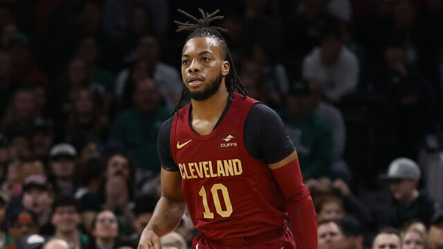 BOSTON, MA - DECEMBER 14: Darius Garland #10 of the Cleveland Cavaliers during the second quarter against the Boston Celtics at TD Garden on December 14, 2023 in Boston, Massachusetts. NOTE TO USER: User expressly acknowledges and agrees that, by downloading and/or using this Photograph, user is consenting to the terms and conditions of the Getty Images License Agreement.