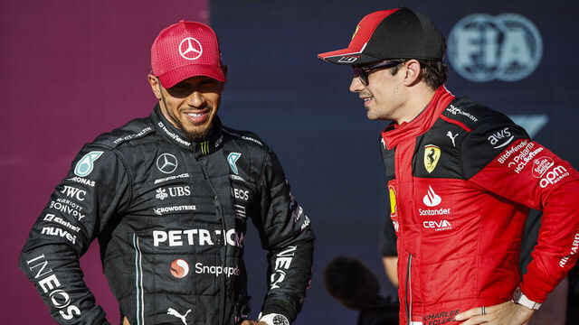 Lewis Hamilton of United Kingdom, Mercedes - AMG PETRONAS, portrait Charles Leclerc of Monaco, Scuderia Ferrari, portrait during the Formula 1 Lenovo United States Grand Prix of FIA Formula One World Championship from 19th to 22th of October, 2023 on the Circuit of the Americas, in Austin, Texas, United States of America.