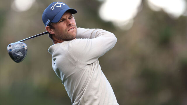 PEBBLE BEACH, CALIFORNIA - FEBRUARY 01: Thomas Detry of Belgium plays his shot from the 17th tee during the first round of the AT&T Pebble Beach Pro-Am at Spyglass Hill Golf Course on February 01, 2024 in Pebble Beach, California.