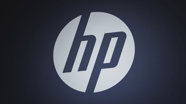 BARCELONA, SPAIN - JANUARY 30: A logo sits illuminated outside the HP booth at ISE 2024 on January 30, 2024 in Barcelona, Spain. This year the 20th edition of Integrated Systems Europe (ISE) is being held, the sixth in Barcelona. The hall occupies the entire surface of the Fira Gran Via exhibition center with 82,000 square meters, 30% more than last year. This year there are 1,340 exhibitors and more than 90,000 visitors are expected to attend.