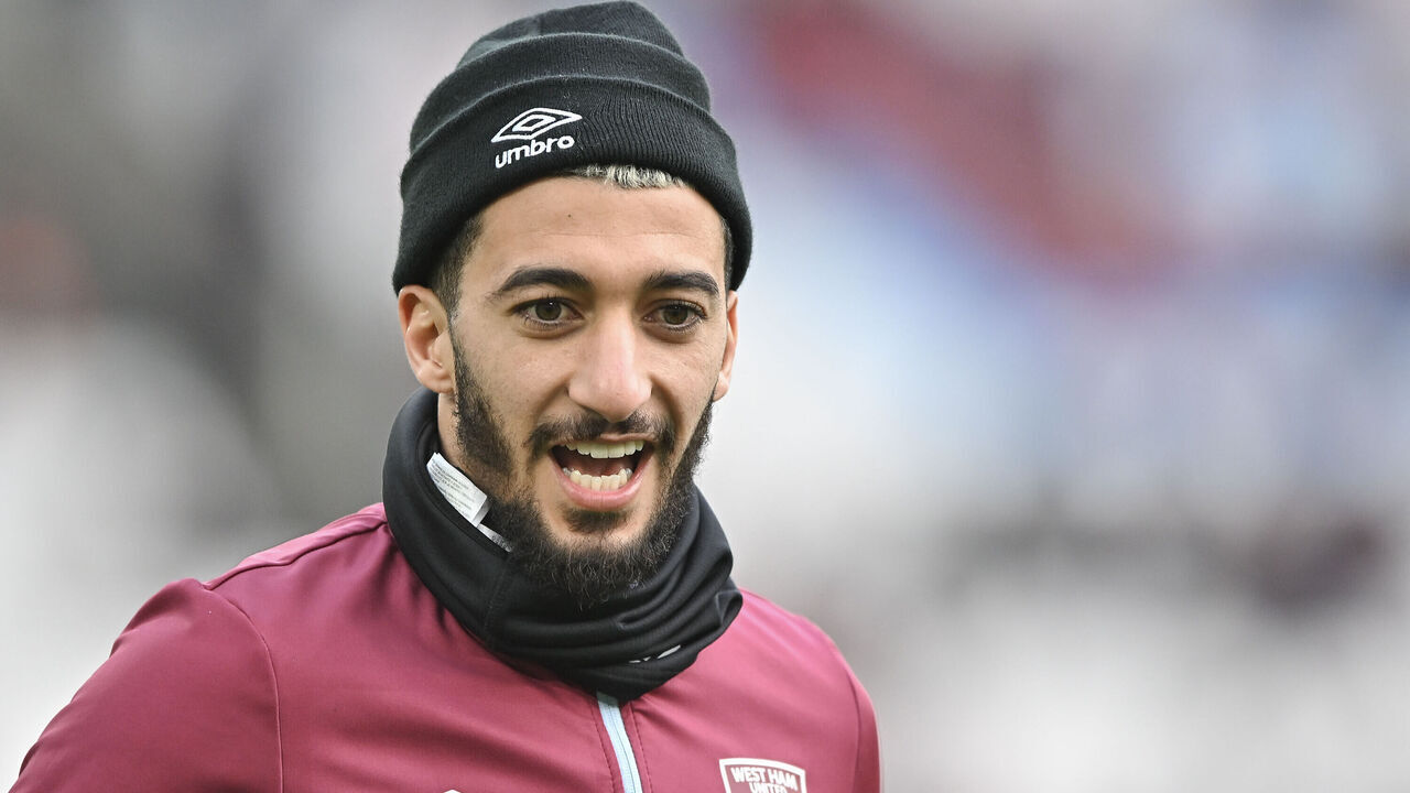 LONDON, ENGLAND - JANUARY 7: Said Benrahma of West Ham United warms up before the Emirates FA Cup Third Round match between West Ham United and Bristol City at London Stadium on January 7, 2024 in London, England.