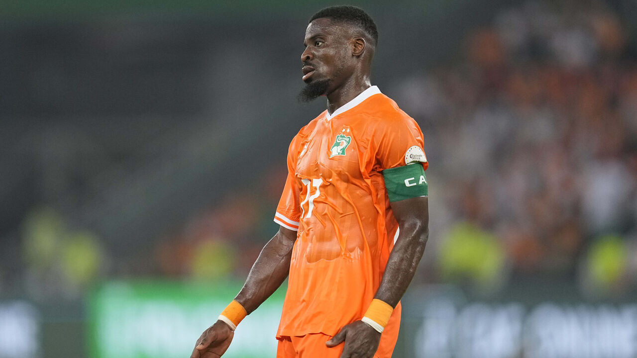 ABIDJAN, IVORY COAST - JANUARY 13: Serge Alain Stephane Aurier of Ivory Coast during the TotalEnergies CAF Africa Cup of Nations group stage match between Ivory Coast and Guinea-Bissau at on January 13, 2024 in Abidjan, Ivory Coast.