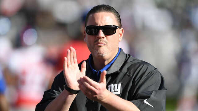 OAKLAND, CA - DECEMBER 03: Head coach Ben McAdoo of the New York Giants looks on during warm ups prior to their NFL game against the Oakland Raiders at Oakland-Alameda County Coliseum on December 3, 2017 in Oakland, California.