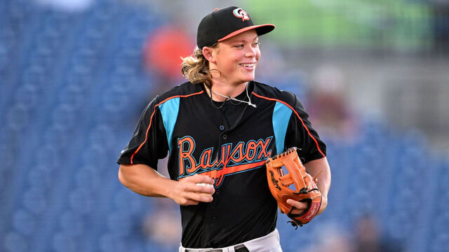 AKRON, OHIO - AUGUST 29, 2023: Jackson Holliday #18 of the Bowie Baysox runs off the field after the second inning against the Akron RubberDucks at Canal Park on August 29, 2023 in Akron, Ohio.