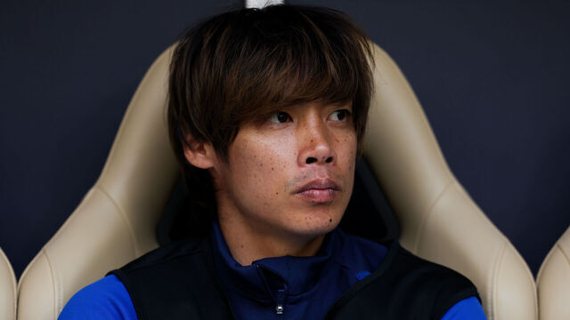 DOHA, QATAR - JANUARY 31: Ito Junya #14 of Japan looks on during the AFC Asian Cup Round of 16 match between Bahrain and Japan at Al Thumama Stadium on January 31, 2024 in Doha, Qatar.