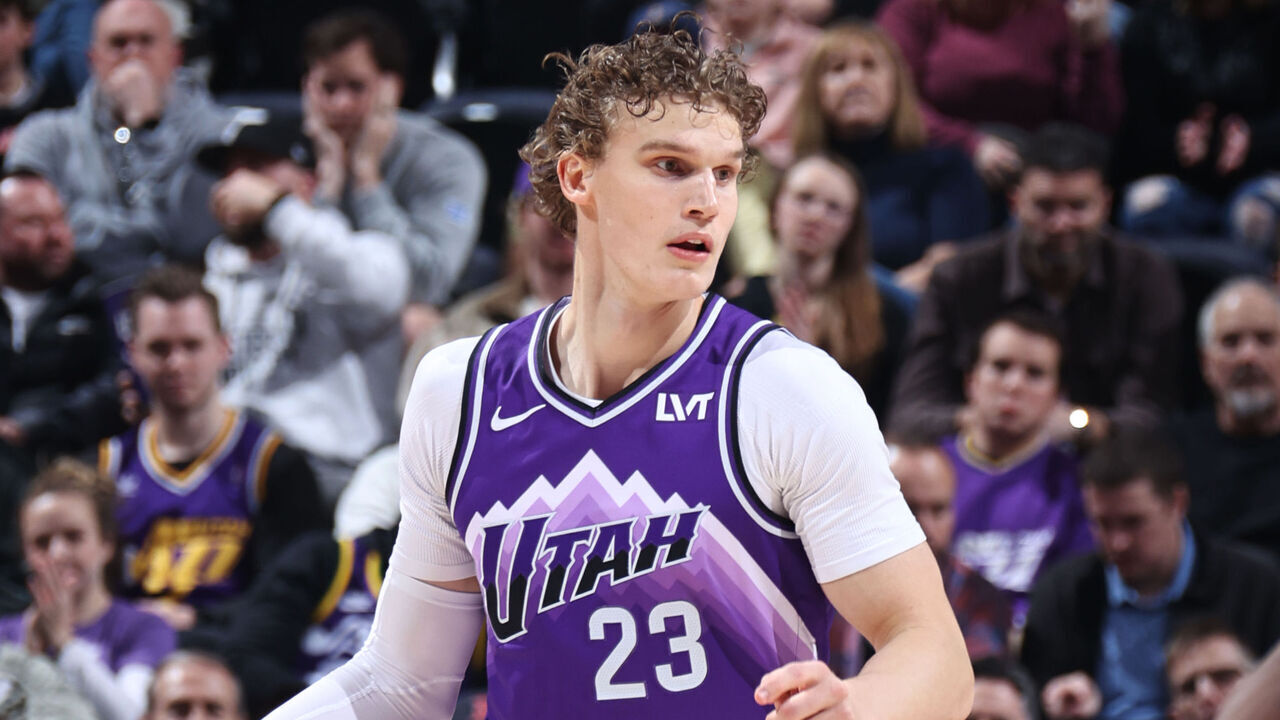 SALT LAKE CITY, UT - FEBRUARY 6: Lauri Markkanen #23 of the Utah Jazz dribbles the ball during the game against the Oklahoma City Thunder on February 6, 2024 at Delta Center in Salt Lake City, Utah. Mandatory Copyright Notice: Copyright 2024 NBAE