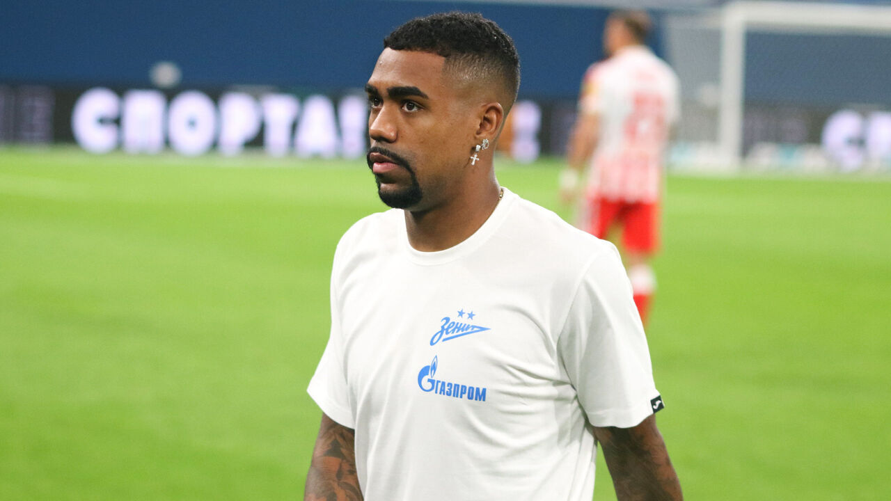 SAINT PETERSBURG, RUSSIA - 2023/07/04: Malcom Filipe Silva de Oliveira, known as Malcom (10) of Zenit seen during the Pari Premier Cup football match between Zenit Saint Petersburg and Crvena Zvezda Belgrad at Gazprom Arena. Crvena Zvezda FC team won against Zenit FC with a final score of 2:1.