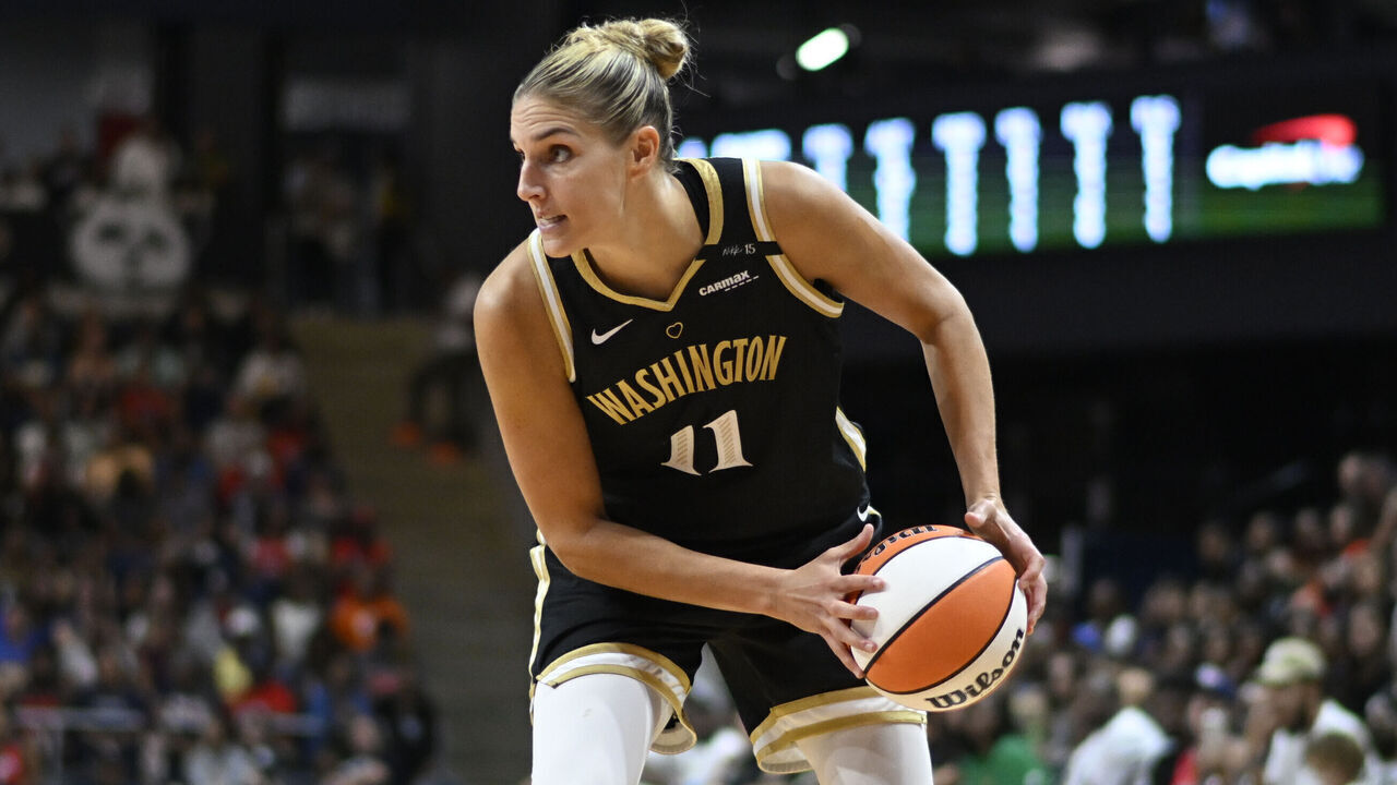 WASHINGTON, DC - SEPTEMBER 8: Washington Mystics forward Elena Delle Donne (11) during the Atlanta Dream's defeat of the Washington Mystics 80-75 at the Sports and Entertainment Arena in Washington DC on September 8, 2023.