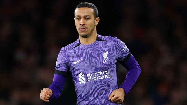 LONDON, ENGLAND - FEBRUARY 04: Thiago Alcantara of Liverpool during the Premier League match between Arsenal FC and Liverpool FC at Emirates Stadium on February 04, 2024 in London, England.