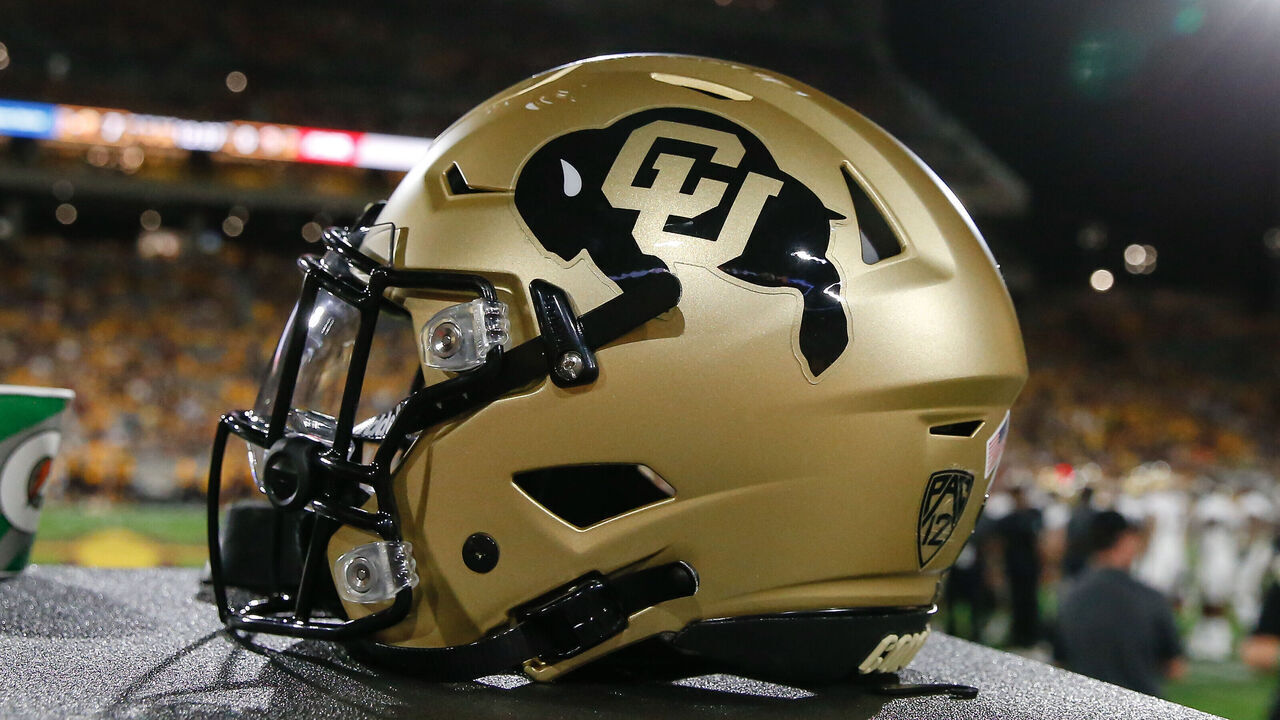 TEMPE, AZ - SEPTEMBER 25: A Colorado Buffaloes helmet during the college football game between the Colorado Buffaloes and the Arizona State Sun Devils on September 25, 2021 at Sun Devil Stadium in Tempe, Arizona.