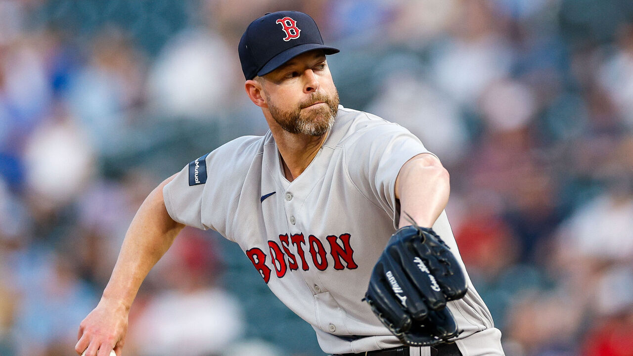 MINNEAPOLIS, MINNESOTA - JUNE 20: Corey Kluber #28 of the Boston Red Sox delivers a pitch against the Minnesota Twins in the seventh inning at Target Field on June 20, 2023 in Minneapolis, Minnesota. The Red Sox defeated the Twins 10-4.