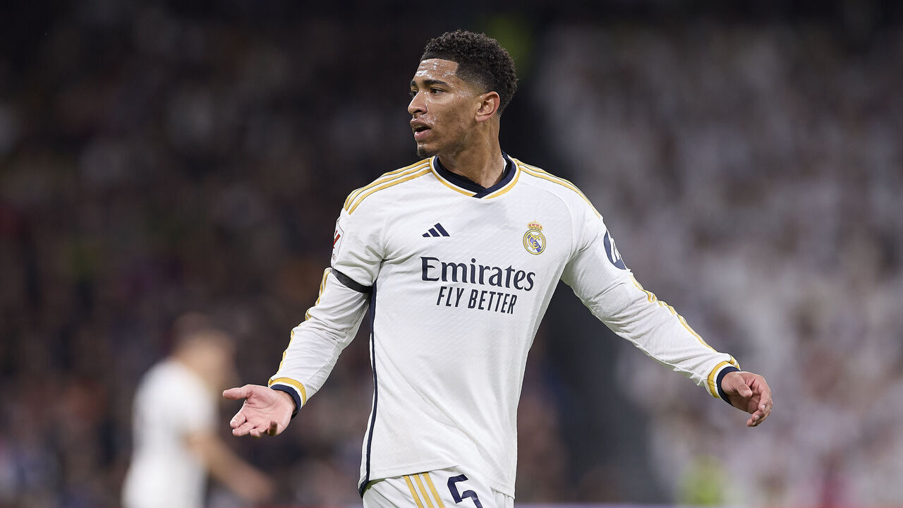 MADRID, SPAIN - 2024/02/10: Jude Bellingham of Real Madrid seen in action during the LaLiga EA Sports 2023-2024 football match between Real Madrid CF and Girona FC at Santiago Bernabeu stadium. Final score: Real Madrid CF 4-0 Girona FC.