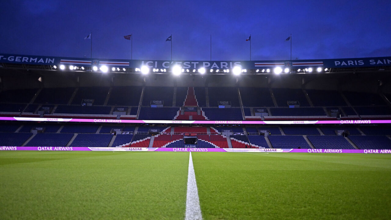 PARIS, FRANCE - NOVEMBER 03: A general view of Parc Des Princes during the Ligue 1 Uber Eats match between Paris Saint-Germain and Montpellier HSC at Parc des Princes on November 03, 2023 in Paris, France.