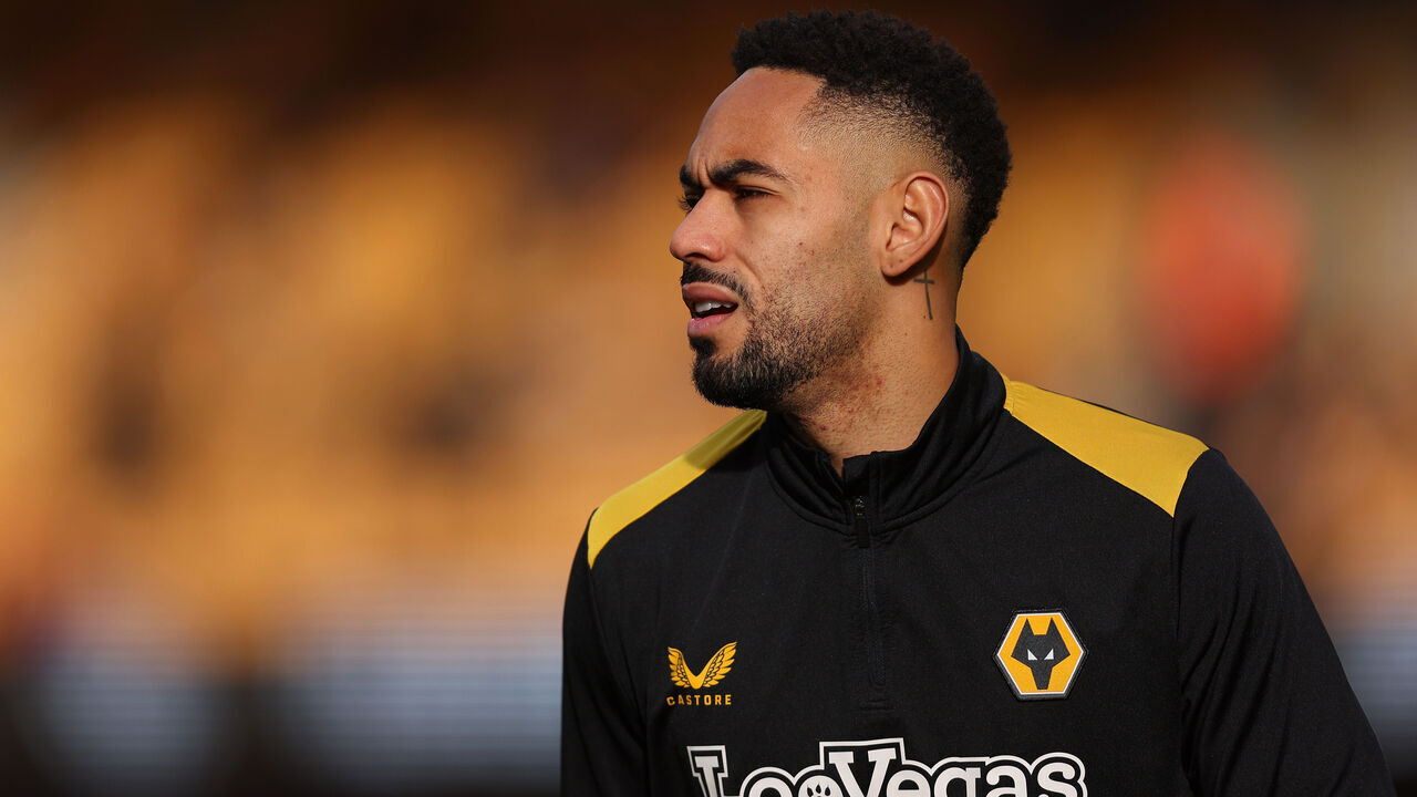 WOLVERHAMPTON, ENGLAND - FEBRUARY 10: Matheus Cunha of Wolverhampton Wanderers warms up prior to the Premier League match between Wolverhampton Wanderers and Brentford FC at Molineux on February 10, 2024 in Wolverhampton, England.
