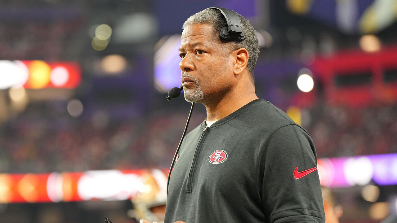 Football: Super Bowl LVIII: San Francisco 49ers defensive coordinator Steve Wilks looks on vs Kansas City Chiefs at Allegiant Stadium. Las Vegas, NV 2/11/2024 CREDIT: Erick W. Rasco (Set Number: X164496 TK1)
