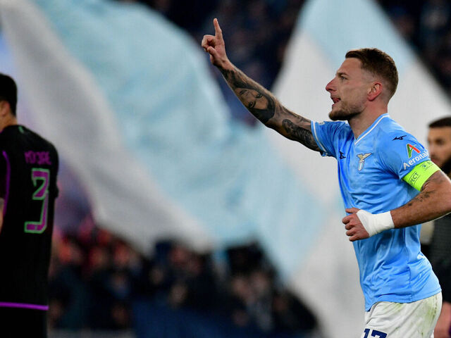 Immobile penalty lifts Lazio to upset win over 10 man Bayern