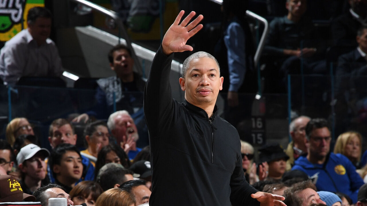 SAN FRANCISCO, CA - FEBRUARY 14: Head Coach Tyronn Lue of the LA Clippers looks on during the game against the Golden State Warriors on FEBRUARY 14, 2024 at Chase Center in San Francisco, California. NOTE TO USER: User expressly acknowledges and agrees that, by downloading and or using this photograph, user is consenting to the terms and conditions of Getty Images License Agreement. Mandatory Copyright Notice: Copyright 2024 NBAE