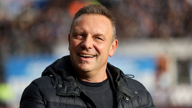 BOCHUM, GERMANY - FEBRUARY 04: Andre Breitenreiter, head coach of TSG Hoffenheim looks on ahead of the Bundesliga match between VfL Bochum 1848 and TSG Hoffenheim at Vonovia Ruhrstadion on February 04, 2023 in Bochum, Germany.