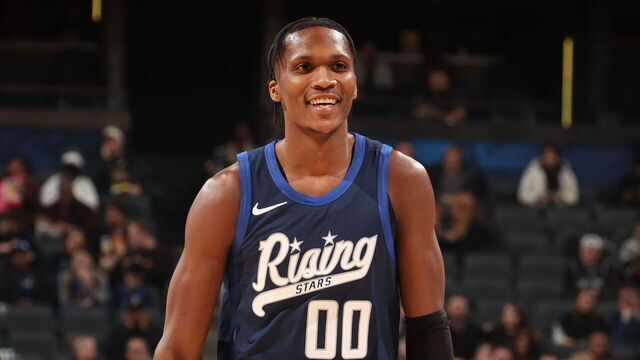 INDIANAPOLIS, IN - FEBRUARY 16: Bennedict Mathurin #00 of Team Jalen smiles during the game during the Rising Stars Game as part of NBA All-Star Weekend on Friday, February 16, 2024 at Gainbridge Fieldhouse in Indianapolis, Indiana. NOTE TO USER: User expressly acknowledges and agrees that, by downloading and/or using this Photograph, user is consenting to the terms and conditions of the Getty Images License Agreement. Mandatory Copyright Notice: Copyright 2024 NBAE