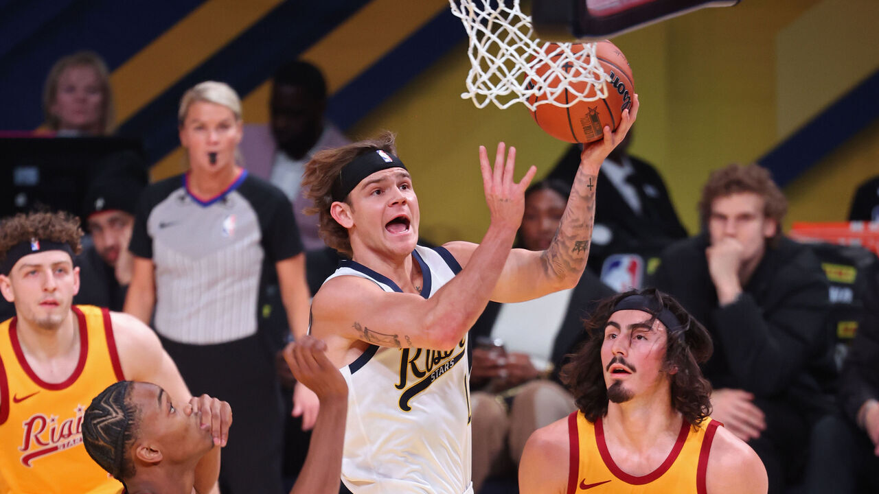 INDIANAPOLIS, IN - FEBRUARY 16: Mac McClung #0 of the Team Detlef dribbles the ball during the Rising Stars Game against Team Pau as part of NBA All-Star Weekend on Friday, February 16, 2024 at Gainbridge Fieldhouse in Indianapolis, Indiana. NOTE TO USER: User expressly acknowledges and agrees that, by downloading and/or using this Photograph, user is consenting to the terms and conditions of the Getty Images License Agreement. Mandatory Copyright Notice: Copyright 2024 NBAE